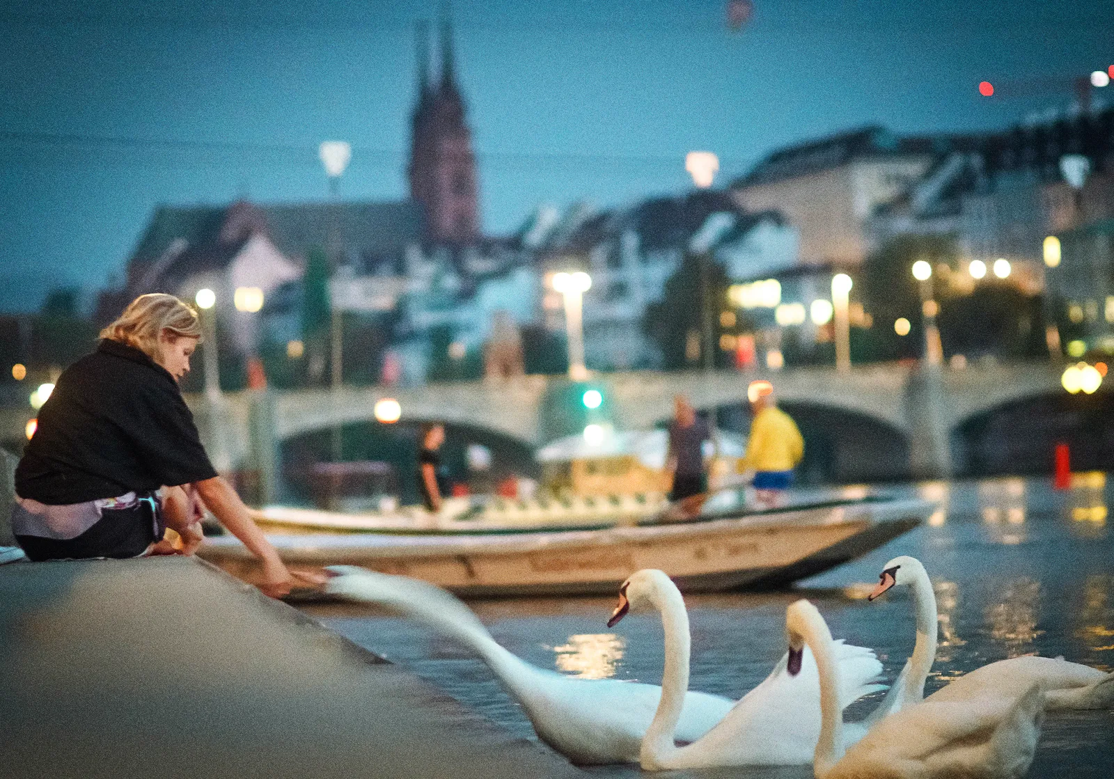 Animal lover by the river