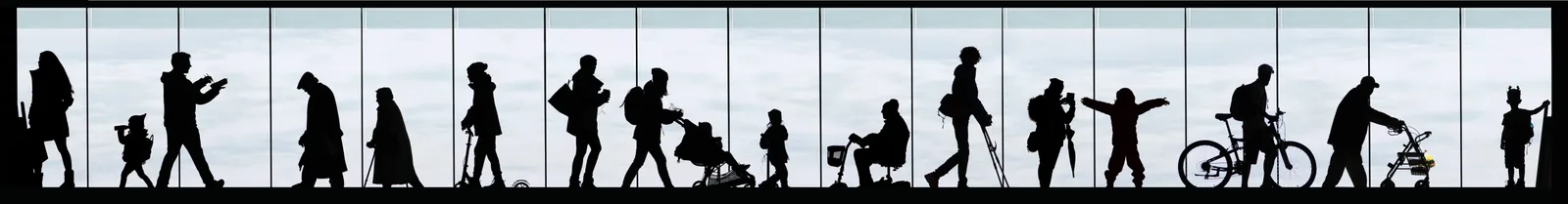 Silhouetten-Laufsteg